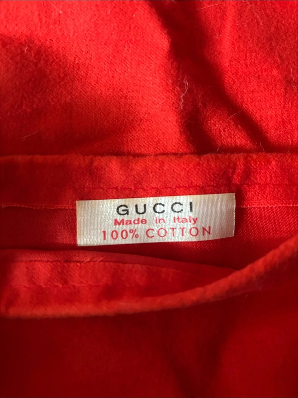 Gucci Red Logo Drawstring Dust Bag